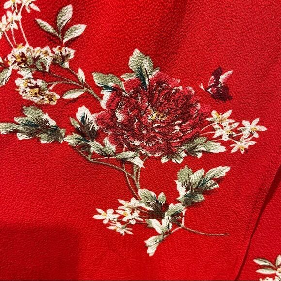 Smocked off shoulder sleeves midi floral dress - Picture 8 of 14